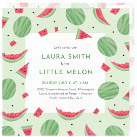 'Little Melon' Baby Shower Invitation