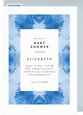 'Abstract Watercolor' Baby Shower Invitation