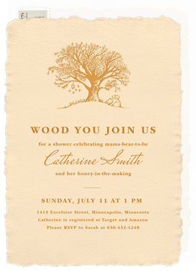 'Wood You Join Us' Baby Shower Invitation