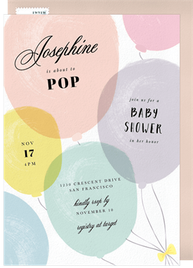 'About To Pop' Baby Shower Invitation
