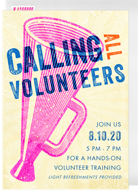 'Calling All Volunteers' Causes and Activism Invitation