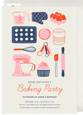 'Baked Illustrations' Kids Birthday Invitation