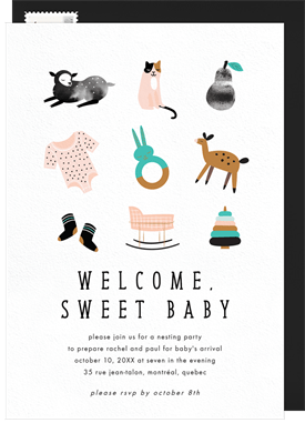 'Welcome Sweet Baby' Nesting Party Invitation