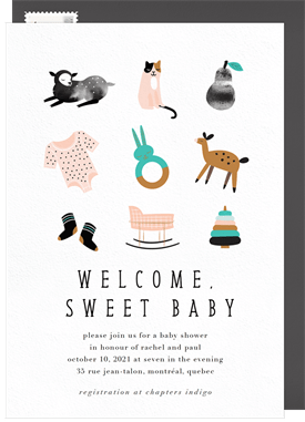 'Welcome Sweet Baby' Baby Shower Invitation