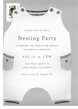 'Baby Romper' Nesting Party Invitation