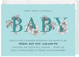 'Intertwined Florals' Baby Shower Invitation