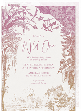 'Jungle Party' Baby Shower Invitation