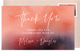'Jewel Tone Wash' Baby Shower Thank You Note