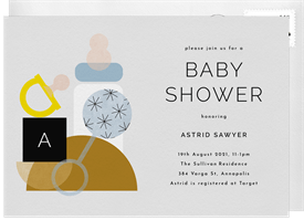'Modern Baby Blocks' Baby Shower Invitation