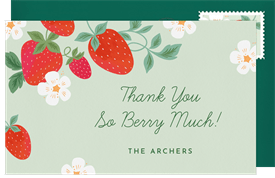 'Berry Excited' Baby Shower Thank You Note