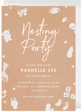 'Baby Essentials' Nesting Party Invitation