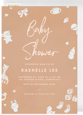 'Baby Essentials' Baby Shower Invitation
