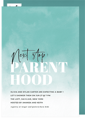 'Next Stop Parenthood' Baby Shower Invitation