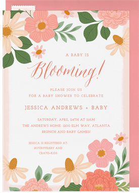'Blooming Baby' Baby Shower Invitation