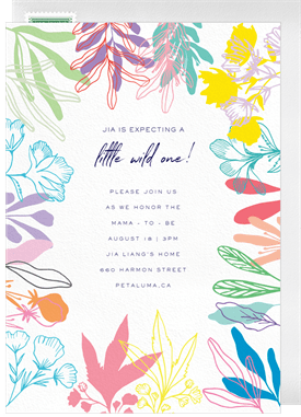 'Colorful Botanicals' Baby Shower Invitation