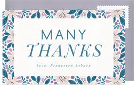 'Floral Pattern Border' Baby Shower Thank You Note