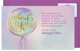 'Iridescent Balloon' Baby Shower Thank You Note
