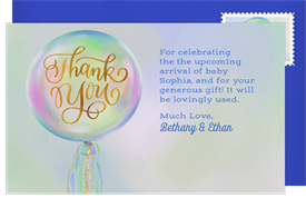 'Iridescent Balloon' Baby Shower Thank You Note