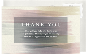 'Airy Brushstrokes' Baby Shower Thank You Note