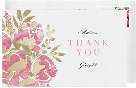 'Peony Power' Baby Shower Thank You Note