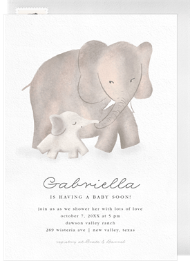 'Mama Elephant' Baby Shower Invitation
