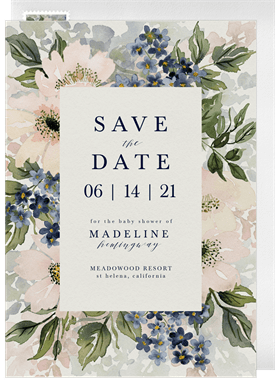 'Soft Botanicals' Baby Shower Save the Date