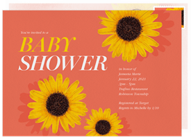 'Sunflower Trio' Baby Shower Invitation