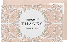 'Soft Floral Pattern' Baby Shower Thank You Note