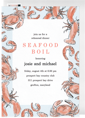 'Seafood Boil' Rehearsal Dinner Invitation