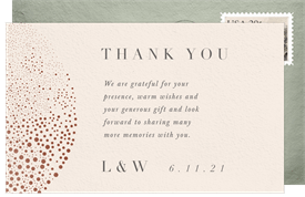 'Gilded Circles' Wedding Thank You Note