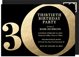 'Milestone 30' Adult Birthday Invitation