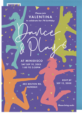 'Dance & Play' Kids Birthday Invitation