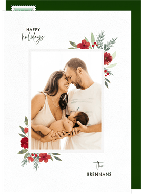 'Winter Watercolor Florals' Holiday Greetings Card