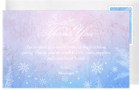 'Arctic Princess' Kids Birthday Thank You Note