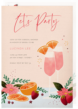 'Pink Bubbly' Bridal Shower Invitation