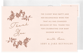 'Budding Branch' Baby Shower Thank You Note