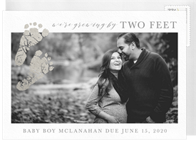 'Growing By 2 Feet' Birth Announcement