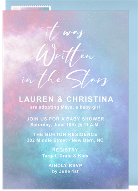 'Written in the Stars' Baby Shower Invitation