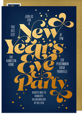 'Bold Statement' New Year's Party Invitation