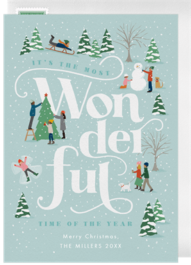 'The Most Wonderful' Christmas Greetings Card