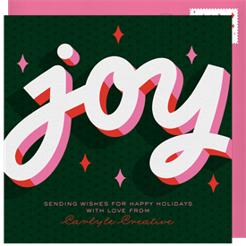 '3D Joy' Business Holiday Greetings Card