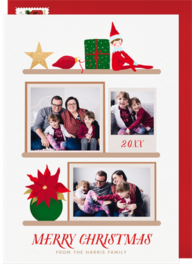 'On The Shelf' Christmas Greetings Card