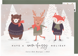 'Adorable Animals' Business Holiday Greetings Card