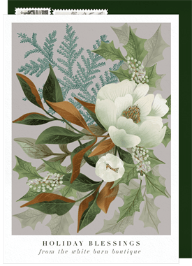 'Classic Magnolias' Business Holiday Greetings Card