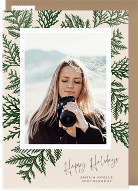 'Evergreen Laurels' Business Holiday Greetings Card