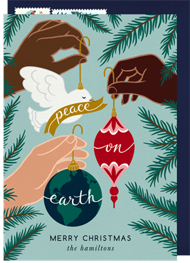 'Peace On Earth Ornaments' Christmas Greetings Card