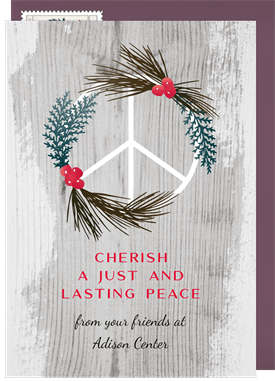 'Justice And Peace' Business Holiday Greetings Card