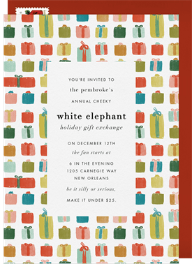 'Painted Presents' Christmas Party Invitation