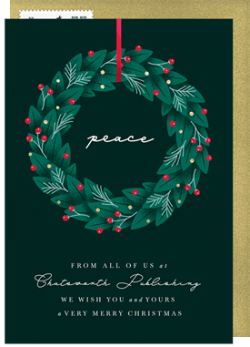 'Elegant Wreath' Business Holiday Greetings Card