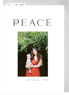 'Delicate Peace Greenery' Holiday Greetings Card